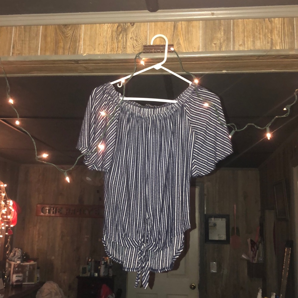 Striped blue and white shirt